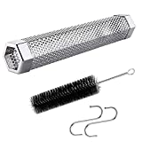 Tubo para ahumar pellets de 12 pulgadas, acero inoxidable hexagonal, ahumador para barbacoa, herramientas portátiles para barbacoa, para ahumar en frío/caliente, funciona con todas las parrillas y ahumadores, uso repetido